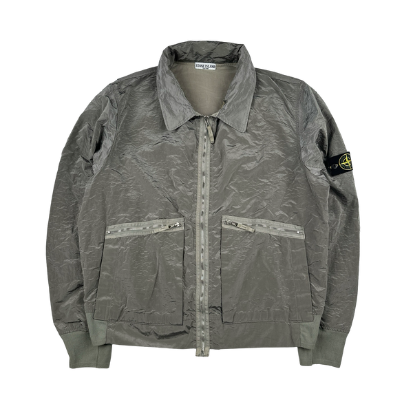 Stone Island 2008 Archive Grey Nylon Metal Bomber Jacket - 3XL