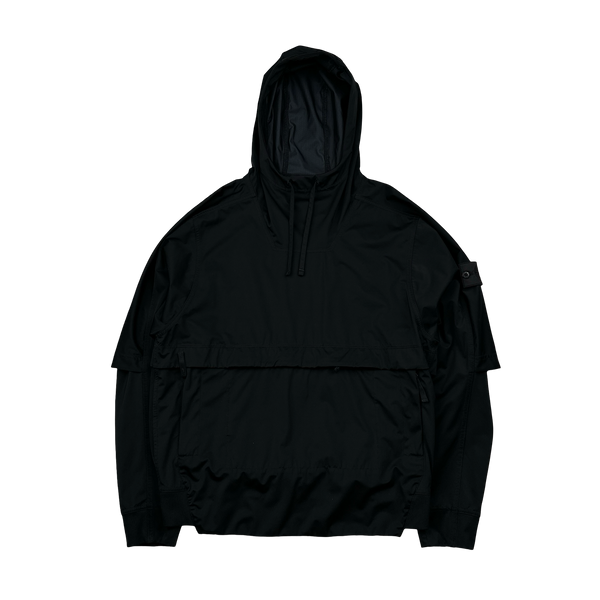 Stone Island 2020 Black Nylon Hooded Smock - Small