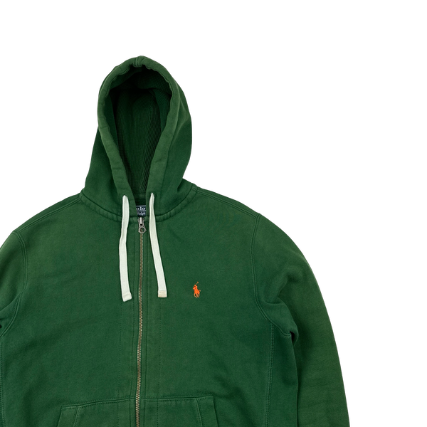 Ralph Lauren Green Thick Cotton Zipped Hoodie - Medium