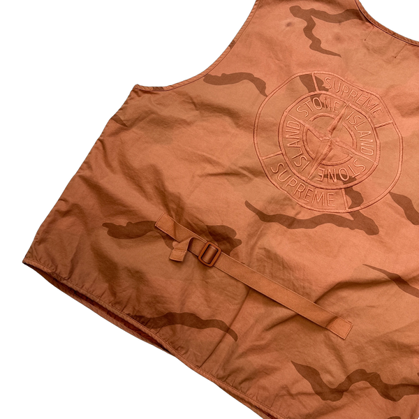 Stone Island Supreme Brushed Cotton 2C Camo OVD Vest - XL