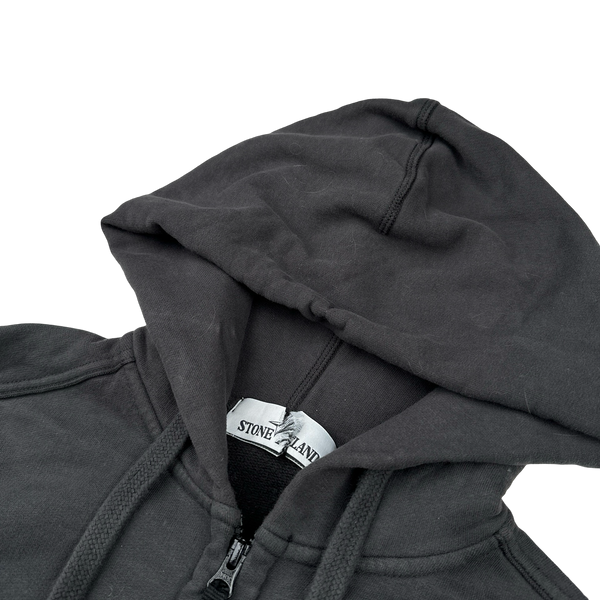 Stone Island 2018 Dark Grey Zipped Cotton Hoodie - Small