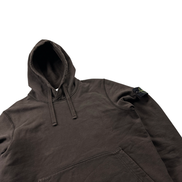 Stone Island 2021 Brown Pullover Cotton Hoodie - Small