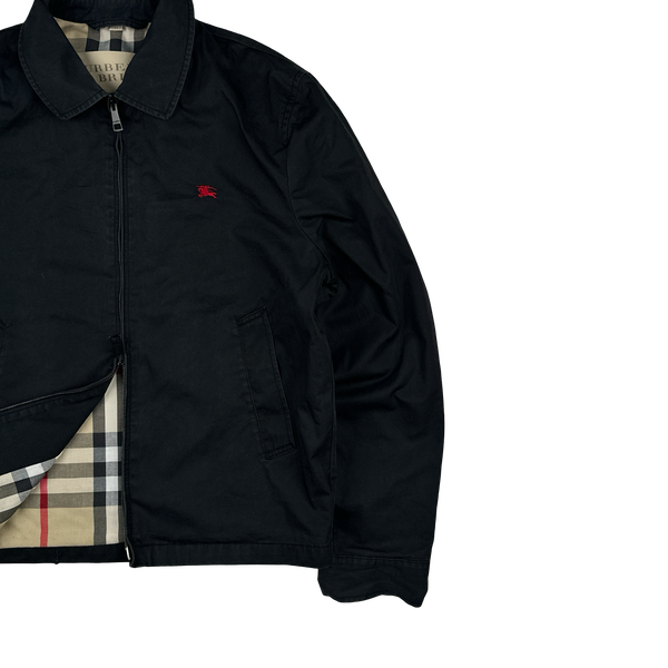 Burberry Black Nova Check Collar Lined Jacket - Medium