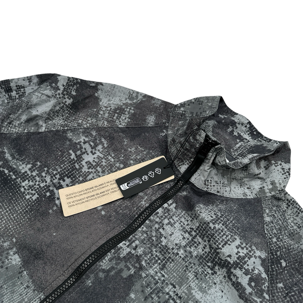Stone Island 2024 Charcoal Dissolving Grid Camo Windbreaker - Large