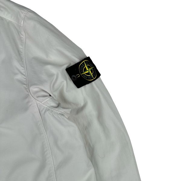 Stone Island 2022 White Batavia Hooded Jacket - Large
