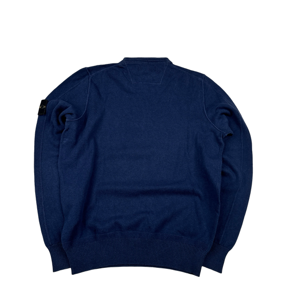 Stone Island Navy Cotton Lightweight Knit - Medium