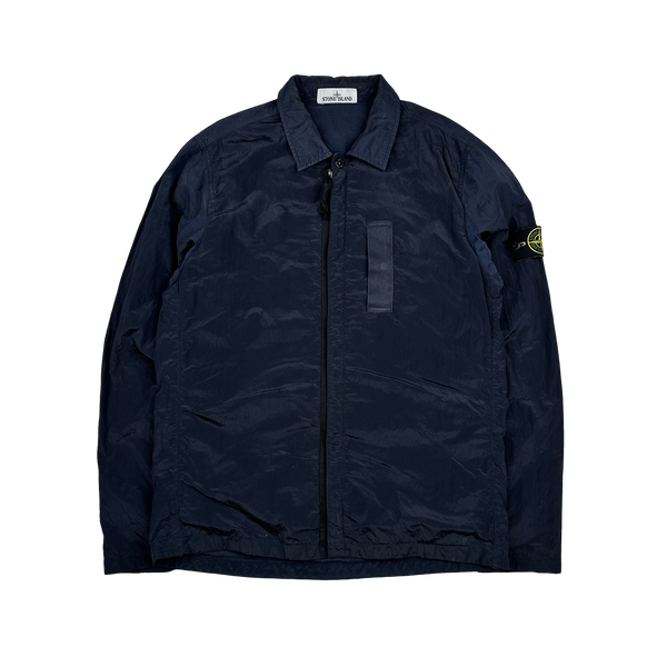 Stone Island 2017 Blue Nylon Metal Shimmer Overshirt - Medium
