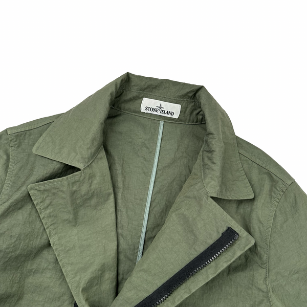Stone Island Green Tightly Woven Nylon Twill-TC Jacket - Medium