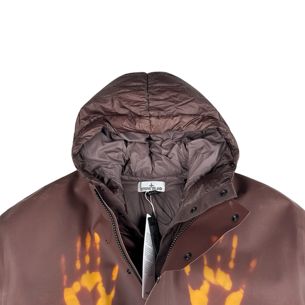 Stone Island 2023 Poly Strata Down Lined Brown Ice Jacket - Medium