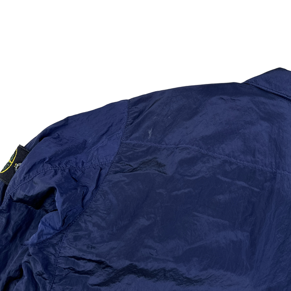 Stone Island Navy Blue Nylon Metal Shimmer Overshirt - Small