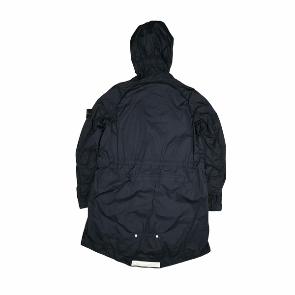 Stone Island 2010 Navy Blue Membrana TC Long Jacket - Medium