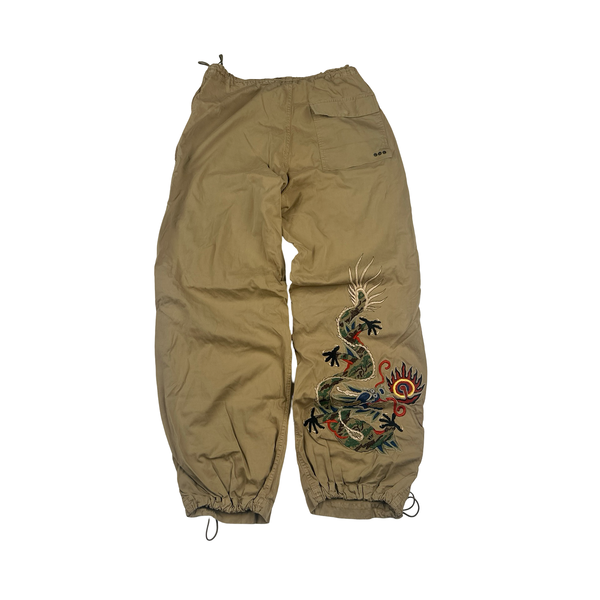 Maharishi Dragon Embroidery Cargo Cotton Trousers - Small