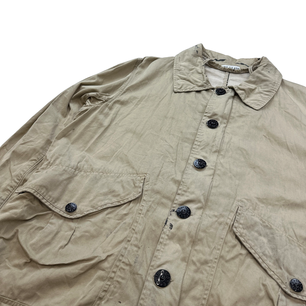 Stone Island 2002 Beige Raso Gommato Dutch Rope Jacket - XL