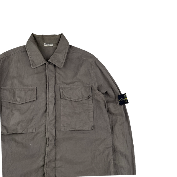Stone Island 2008 Nylon Blend Brown Overshirt - Large