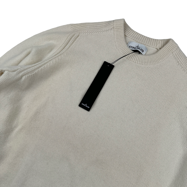 Stone Island 2019 Cream Wool Crewneck Jumper - XL