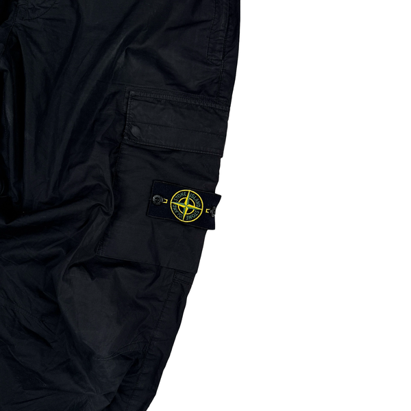 Stone Island 2023 Black RE Cotton Cargo Trousers - 34"