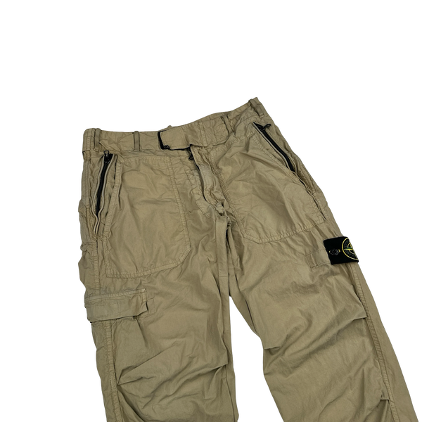 Stone Island Beige 2010 Loose Cotton Cargo Trousers - Medium
