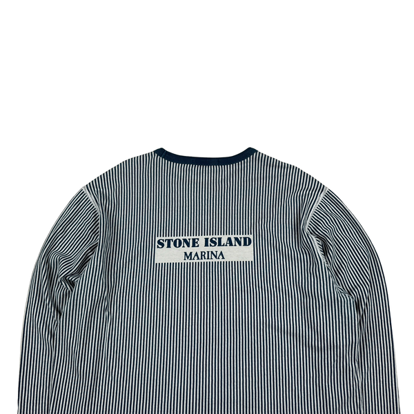Stone Island Marina 2018 Blue Striped Longsleeve Top - 3XL