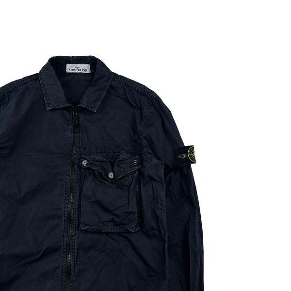 Stone Island 2021 Navy Cotton Overshirt - Medium