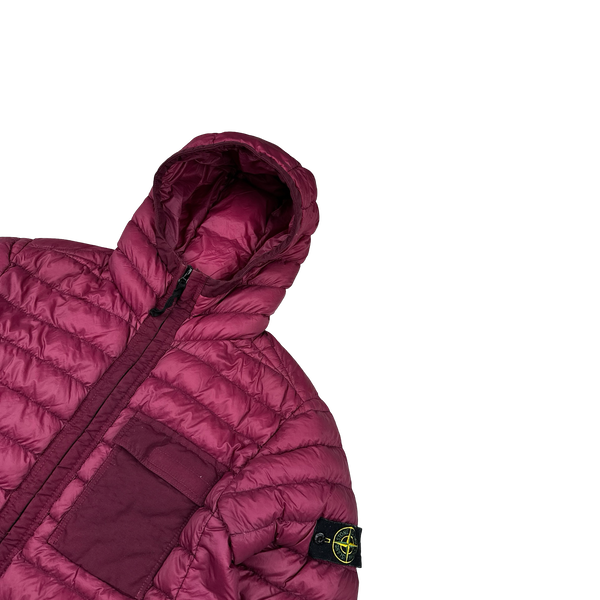 Stone Island 2018 Burgundy Micro Yarn Down Puffer Jacket - Large