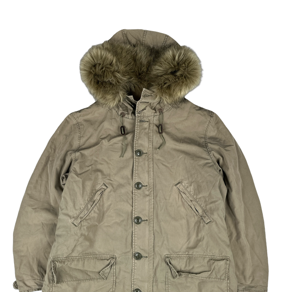 Ralph Lauren Denim Supply Fur Hooded Parka Jacket - Large