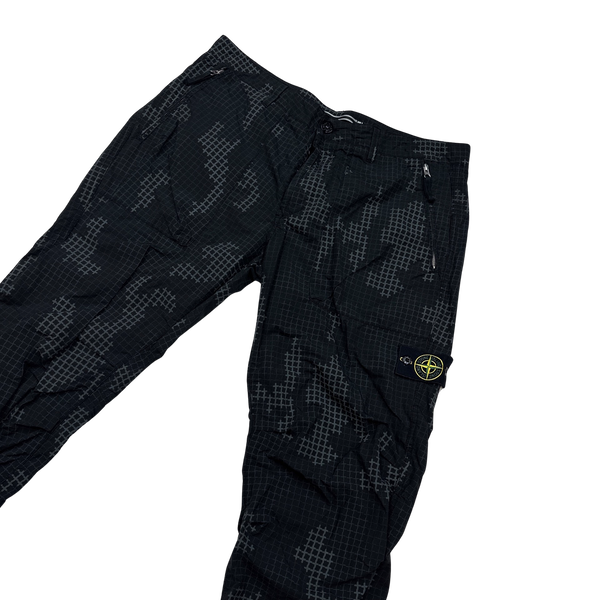 Stone Island Grid Check Nylon Cargo Trousers - 38"
