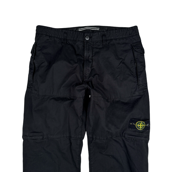 Stone Island 2023 RE Black Cotton Cargo Trousers - 36"