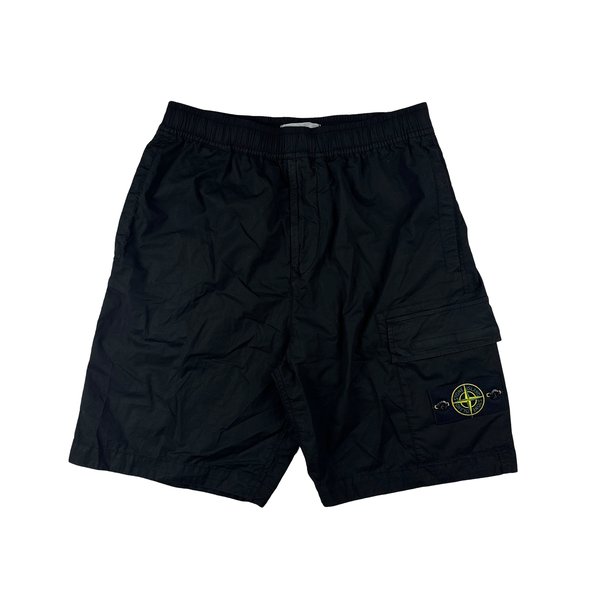 Stone Island 2024 Black Cargo Shorts - Small