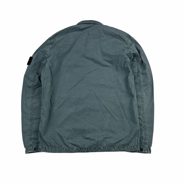 Stone Island 2021 Green Cotton Zipped Overshirt - Medium