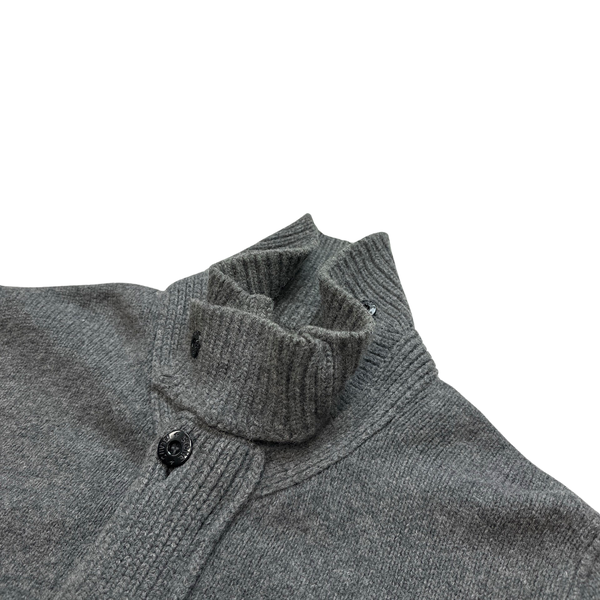 Stone Island Dark Grey Wool High Neck Jumper - Medium
