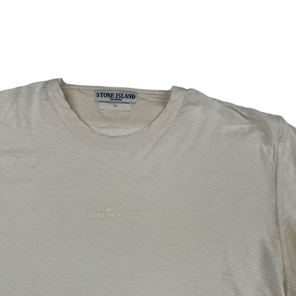 Stone Island 2008 Cotton White Spellout T Shirt - Medium