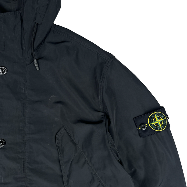 Stone Island 2018 Black Micro Reps Parka Jacket - Medium