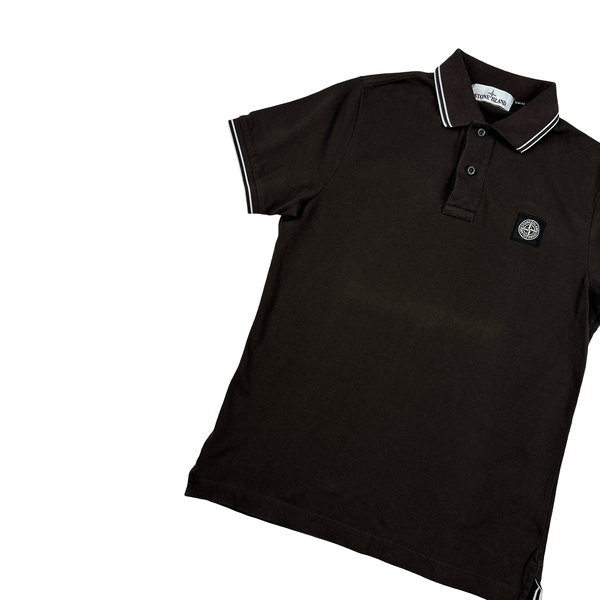 Stone Island Brown Short Sleeve Polo Shirt - Small