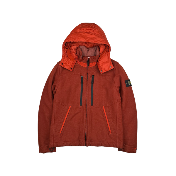 Stone Island Red Saia Doppia Faccia Winter Jacket - Large