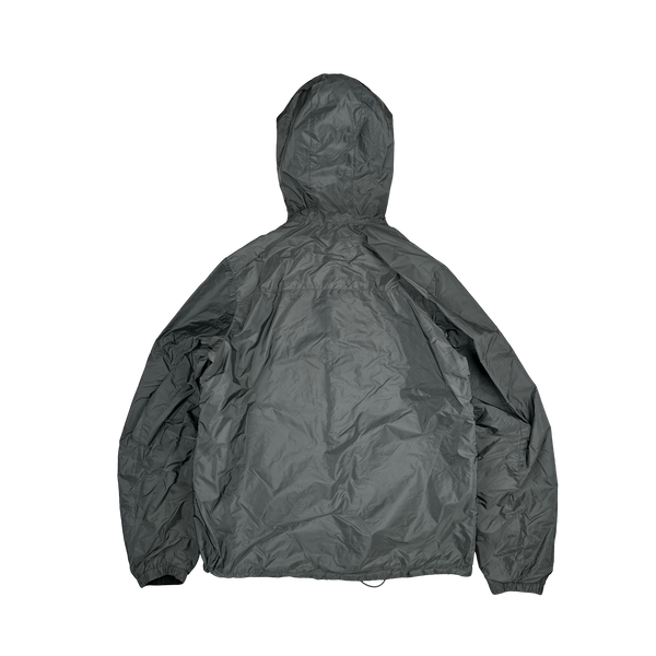 Prada Grey/Black Red Tab Reversible Nylon Windbreaker Hooded Jacket - 3XL