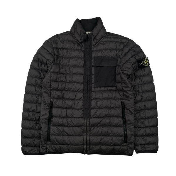 Stone Island 2018 Charcoal Micro Yarn Down Puffer Overshirt - Medium