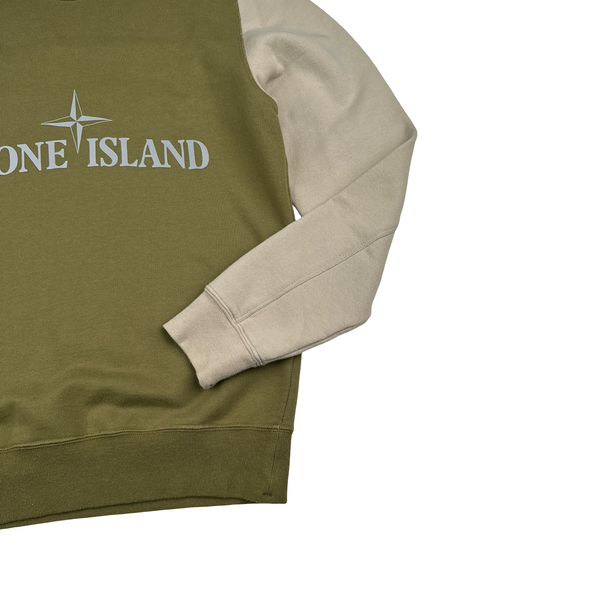 Stone Island 2015 Reflective Spellout Navy/Purple Cotton Crewneck - Medium