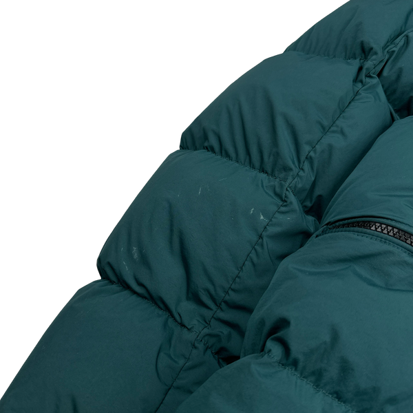 CP Company Teal Nycra Down Filled Puffer Long Jacket - Medium