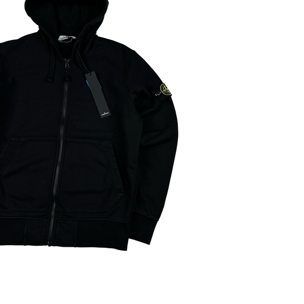 Stone Island Black 2022 Zipped Hoodie - Small