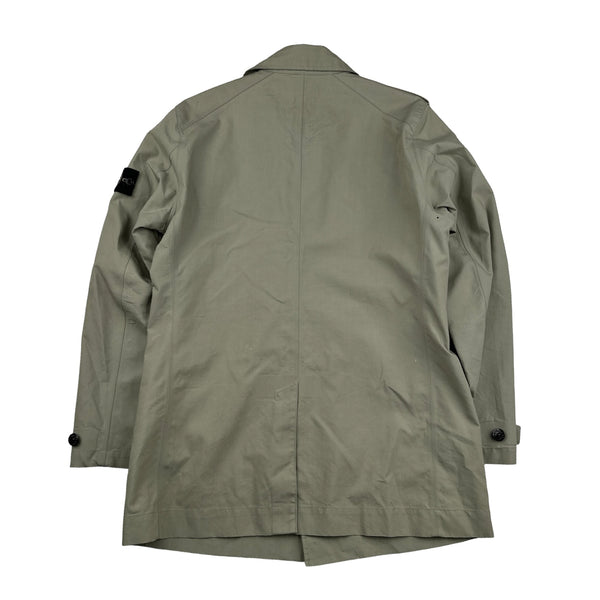 Stone Island 2015 Tan 3L Performance Cotton Trench Coat - Large