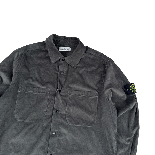 Stone Island 2025 Grey Corduroy Cotton Overshirt - XL