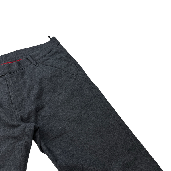 Prada Wool Grey Black Tab Suit Trousers - 34"