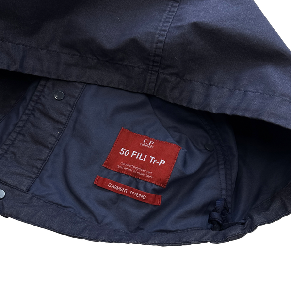 CP Company 50 Fili Tr-P Navy Buttoned Kan D Panel Coach Jacket - Small