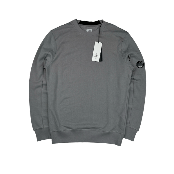 CP Company Stone Grey Cotton Lens Viewer Crewneck - Medium, Large, XL, XXL