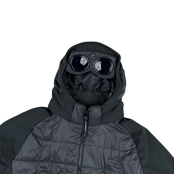 CP Company Black Hybrid Padded Soft Shell Goggle Jacket - 2XL