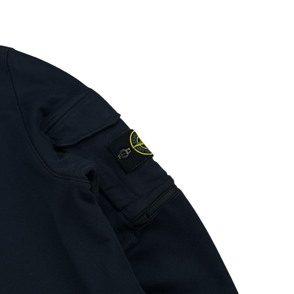 Stone Island 2022 Navy Cargo Pocket Crewneck Sweatshirt - Medium