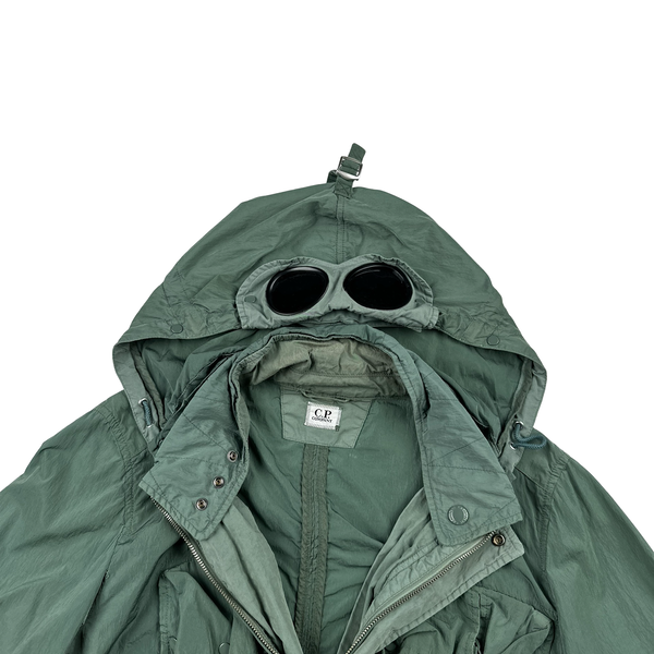CP Company Teal Chrome Goggle Multi Pocket Jacket - Large