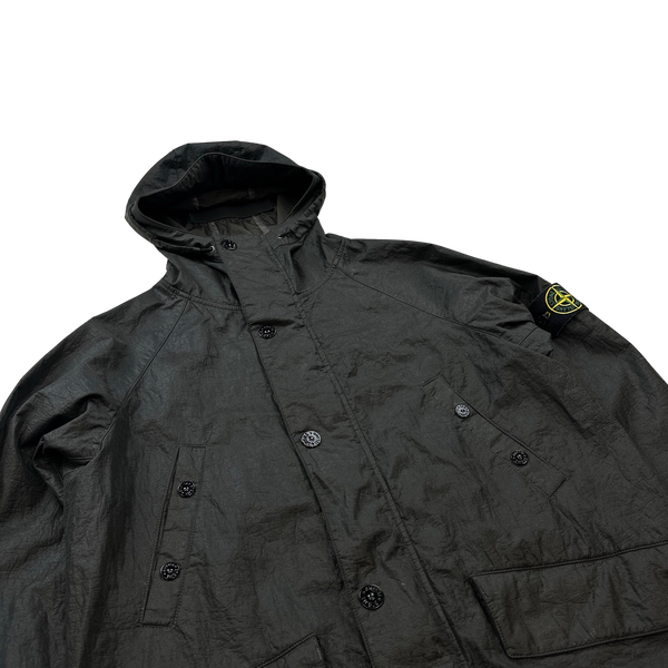 Stone Island 2011 Black Nylon Membrana Hooded Parka Jacket - Medium