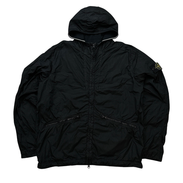 Stone Island Black Garment Dyed Crinkle Reps NY Jacket Large