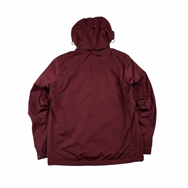 CP Company Burgundy Chrome R Lens Viewer Lightweight Jacket - Large